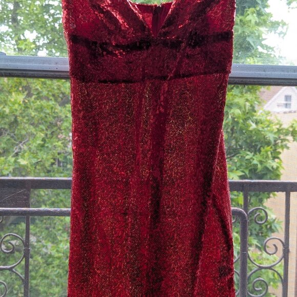 Red Sequin Dress - Picture 5 of 12